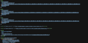 screenshot of page code view